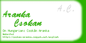 aranka csokan business card